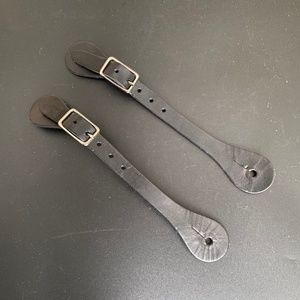 Weaver Black Leather Single Ply Bridle Leather Spur Straps